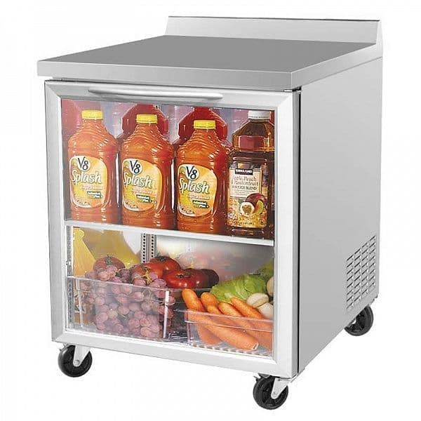 Стол холодильный Turbo Air CMWR-28L-G со стеклянной дверью с бортом