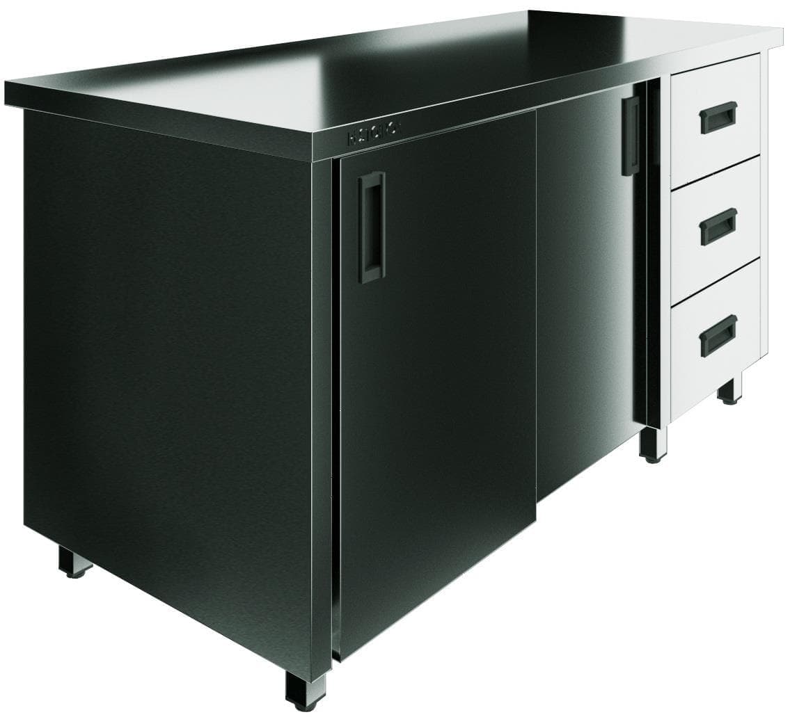 Стол производственный закрытый купе без борта Restoinox СПК3Я-15/6-П