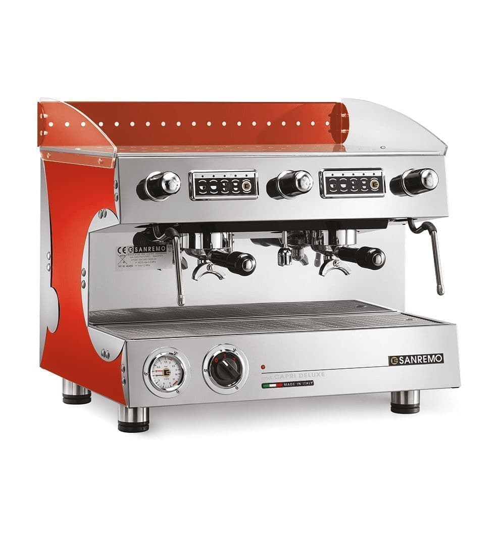 Кофемашина рожковая Sanremo Capri DLX 2Gr, красная