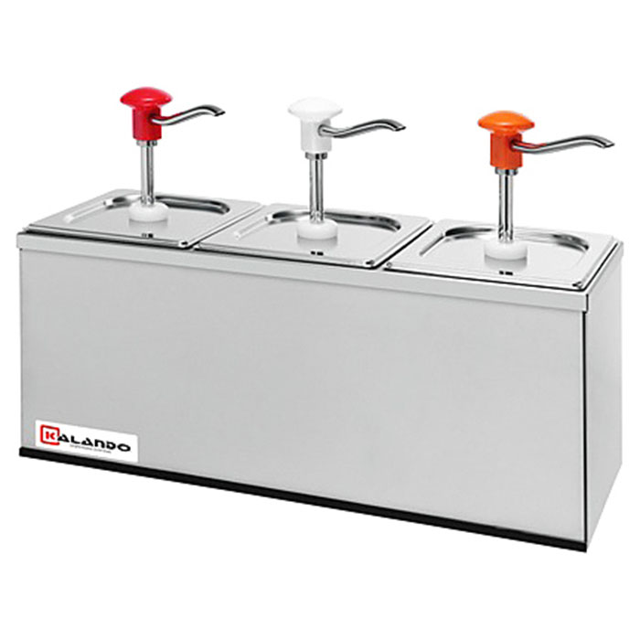 Дозатор для соусов с 3 помпами и 3 гастроемкостями GN1/6*200 мм Kalando KD002 3 set