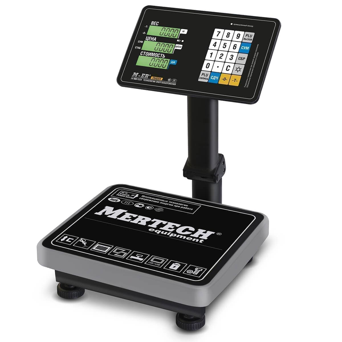 Весы торговые напольные M-ER 333 ACPU-60.20 расчет стоимости LCD