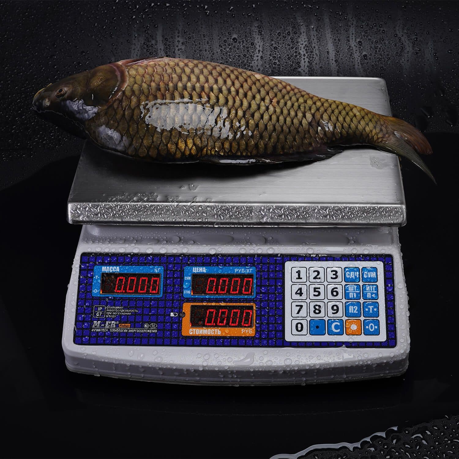 Весы торговые настольные M-ER 329 AC-32.5 IP67 "Fisher" LED