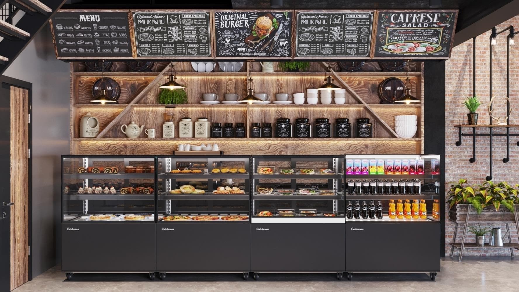 Витрина кондитерская Carboma KC71-130 VV 1,2-2 9005 открытая