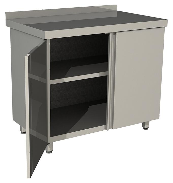 Стол производственный закрытый распашные двери с бортом Restoinox СПЗР-10/6-Б