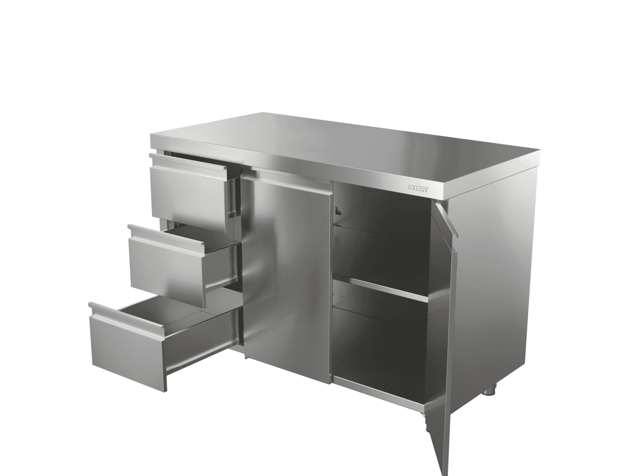 Стол-тумба с дверями Atesy СТ-С-1500.600-02-Р-3Л (СТ-2/1500/600 с ящиками)