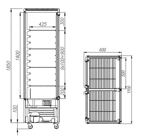 Витрина кондитерская Carboma R800C (D4 VM 800-1) цвет по схеме