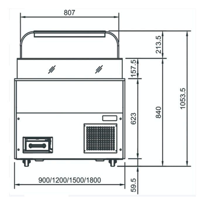 Витрина холодильная Turbo Air TOS-1500C (для сэндвичей)