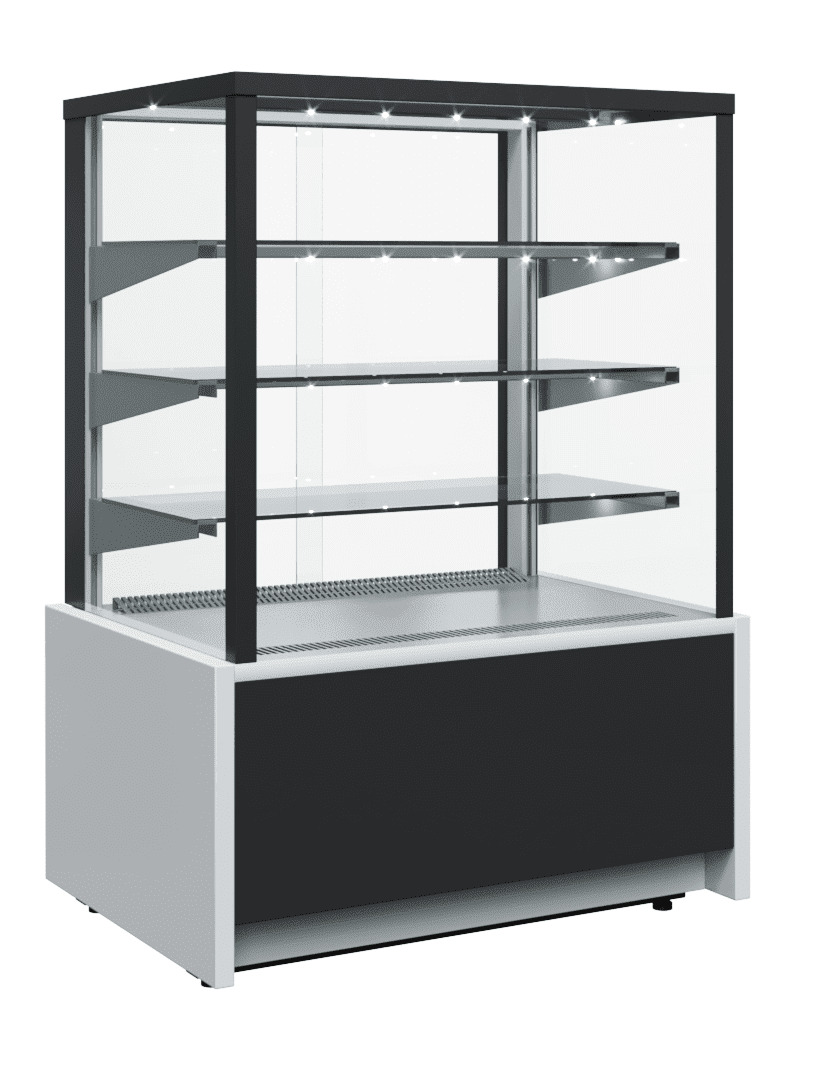 Витрина кондитерская Kayman K-ВК-1300 квадро серебро