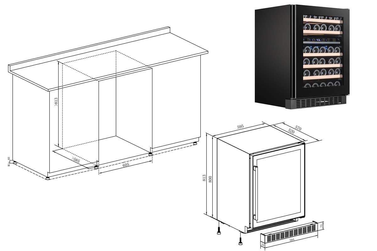 Шкаф винный Temptech OX60DRB