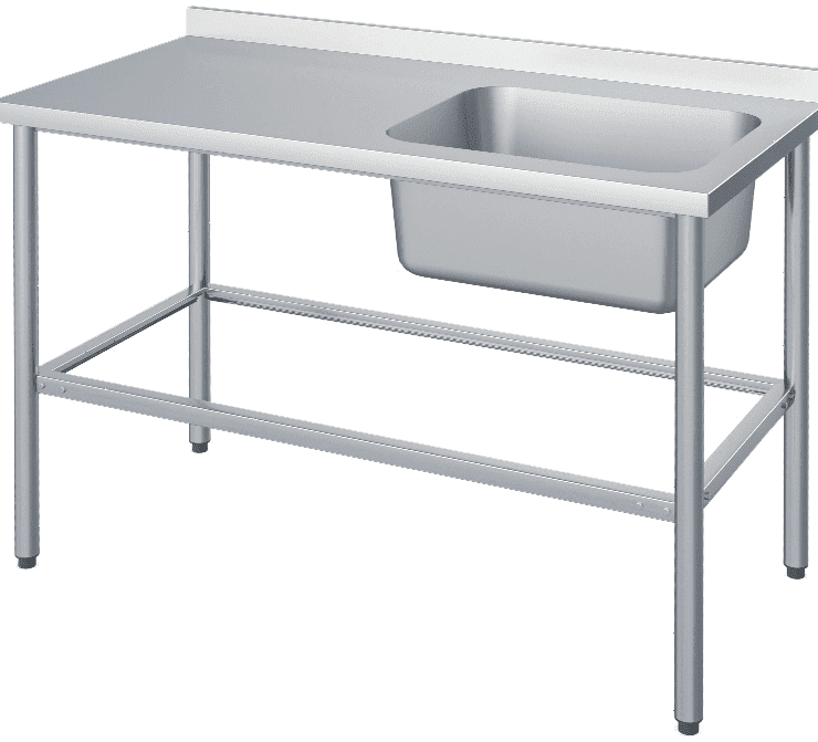 Стол с моечной ванной Atesy ВСМЦС-П-1П.500.400-1200.600-1-02 (ВСМЦ-1/1200Н с левым столом)