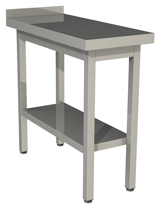 Стол производственный с бортом со сплошной полкой Restoinox СП-4/6-БП