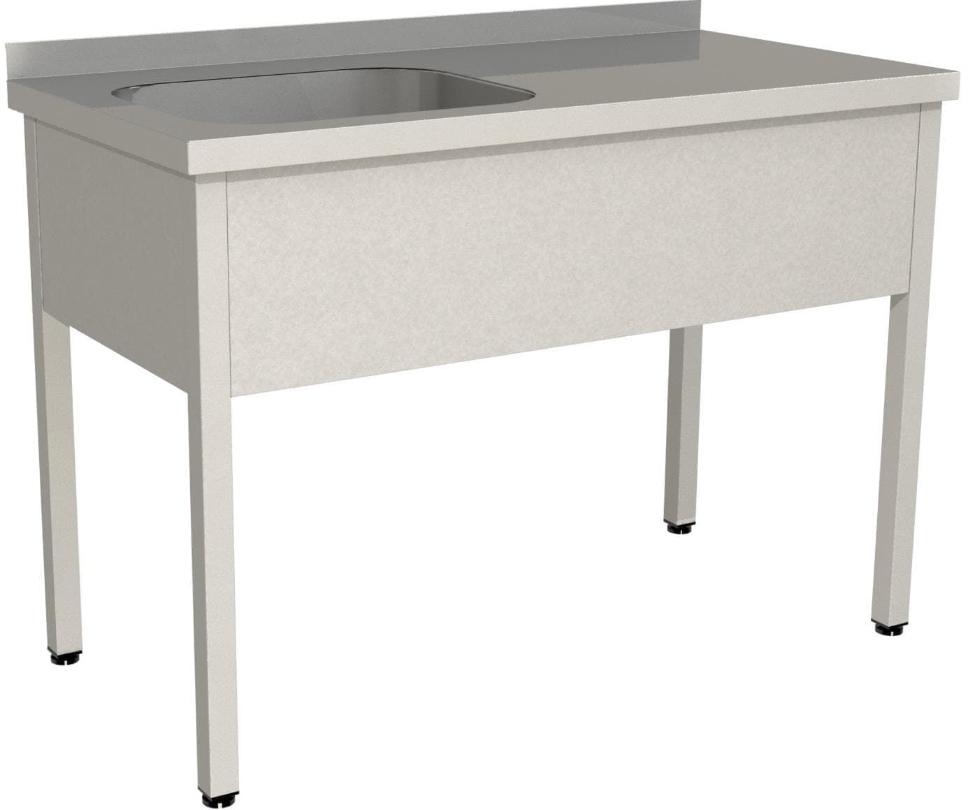 Стол с моечной ванной Restoinox ВМЦР/1-13/6-БЛ цельнотянутая с бортом