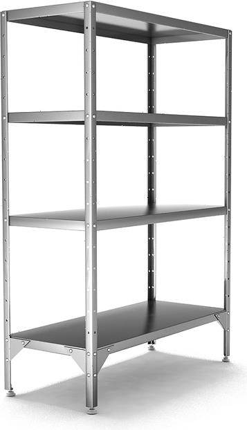 Стеллаж кухонный Hessen С-1200х500х2000/4 сплошные полки, нерж