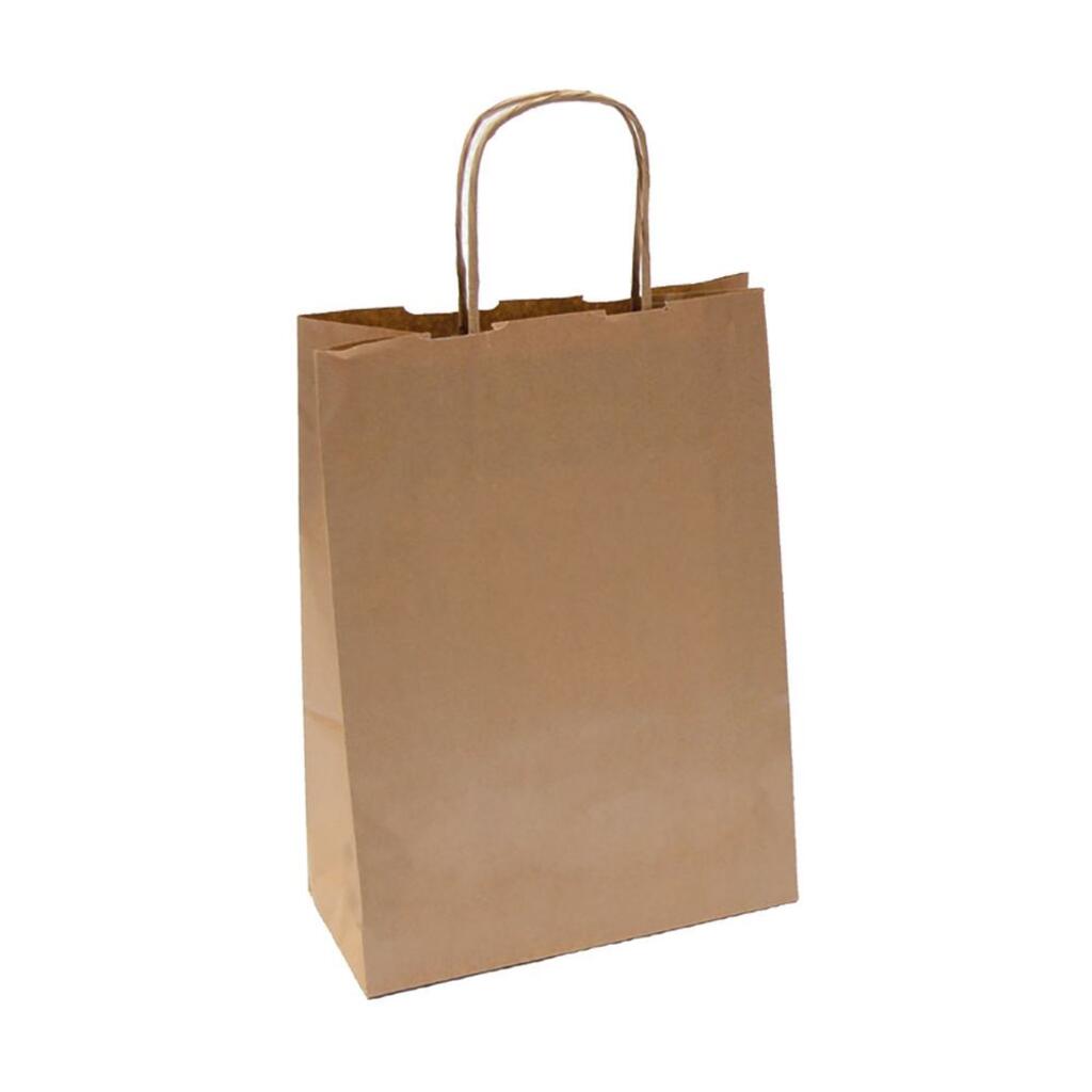 Пакет с ручками крафт, 32+16х43 см, бумага 90 г/см2, 250 шт/уп Garcia De Pou | 109.22