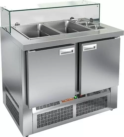 Стол холодильный (саладетта) Hicold SLE3_11GN с низким стеклом