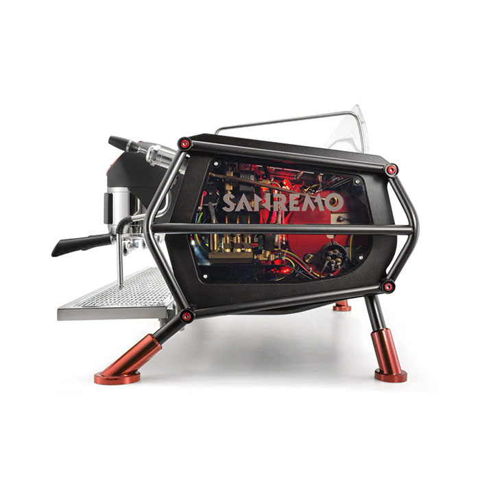 Кофемашина рожковая Sanremo Cafe Racer Naked 2Gr черно-красная