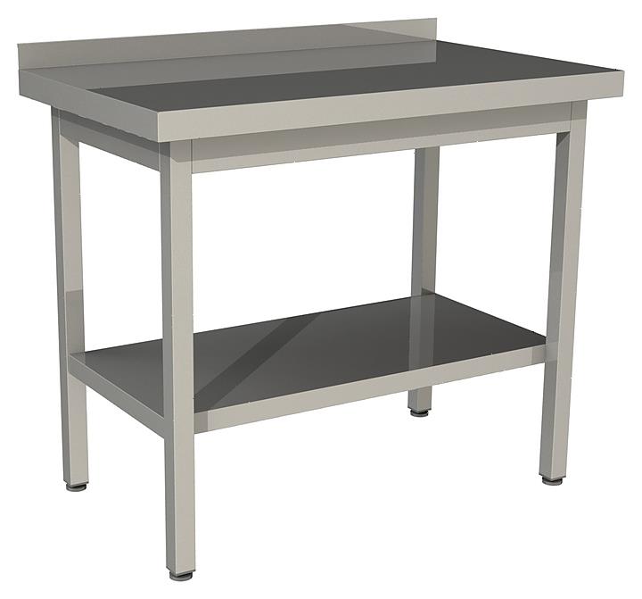Стол производственный с бортом со сплошной полкой Restoinox СП-6/7-БП