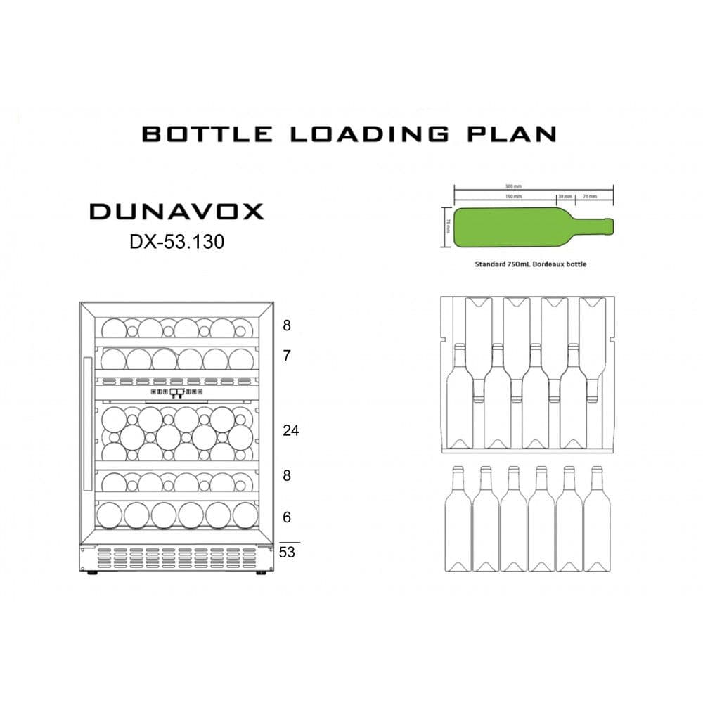 Шкаф винный Dunavox DX-53.130DBK/DP