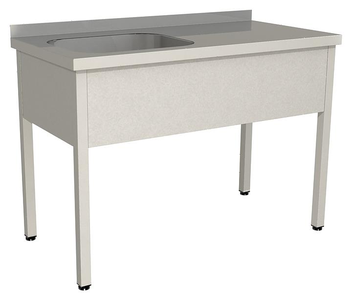 Ванна моечная цельнотянутая с рабочей поверхностью с бортом Restoinox ВМЦР/1-18/6-БЛ