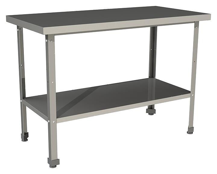 Стол производственный без борта со сплошной полкой Restoinox СП-4/7-П-ЭН