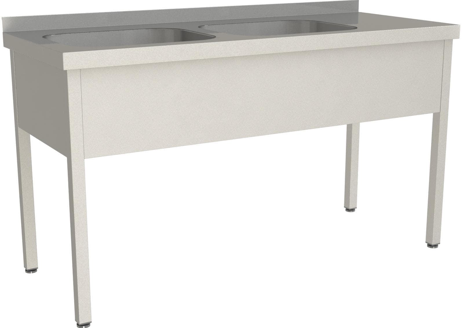 Ванна моечная двухсекционная цельнотянутая с бортом Restoinox ВМЦ-2/15/7-БЛ