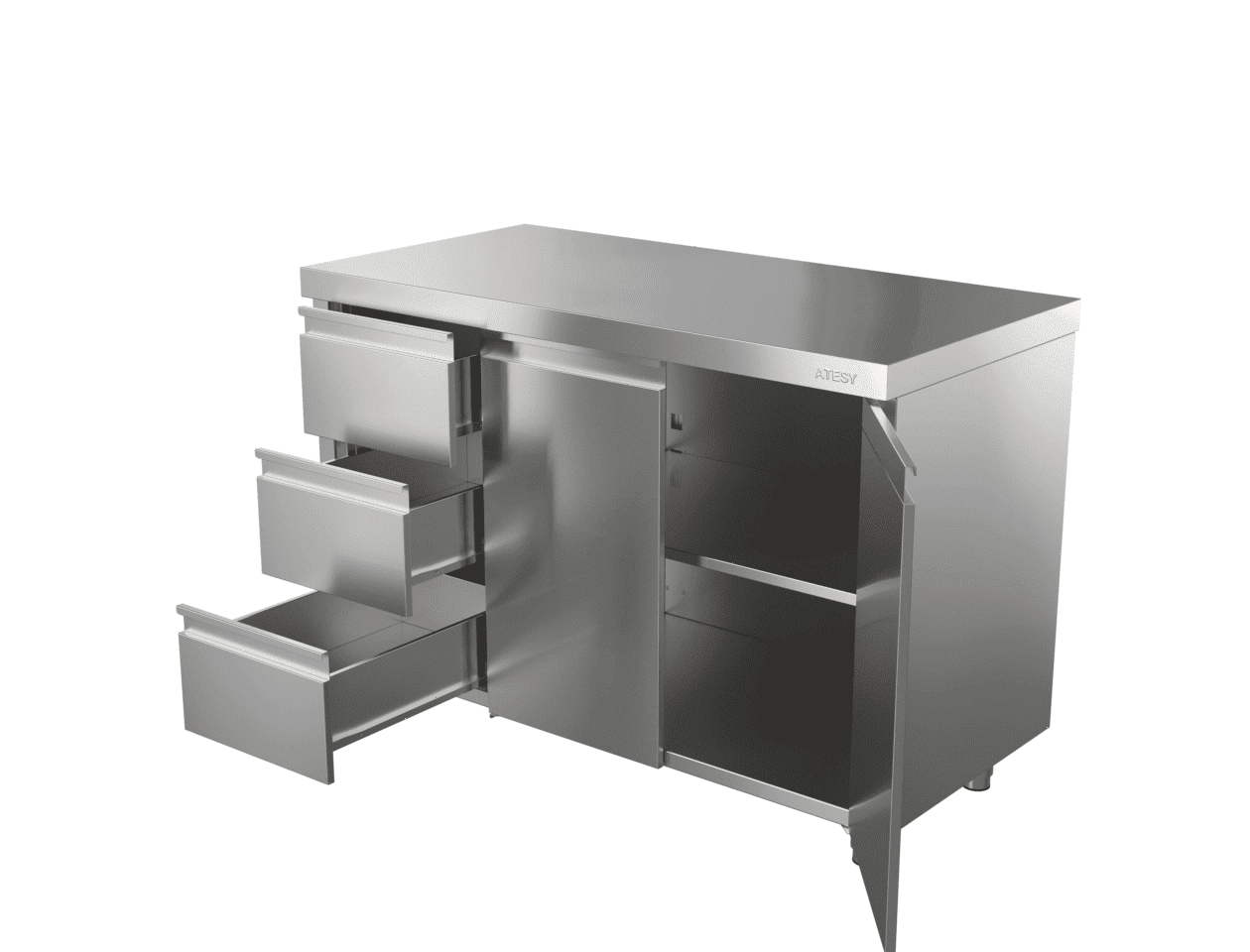 Стол-тумба с дверями Atesy СТ-С-900.700-02-Р-3Л (СТ-2/900/700 с ящиками)