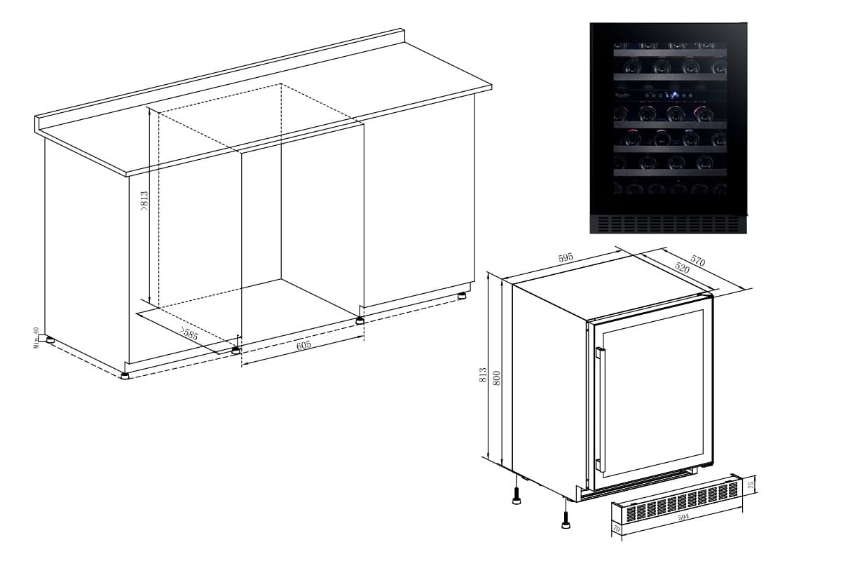 Шкаф винный Temptech SOMX60DRB