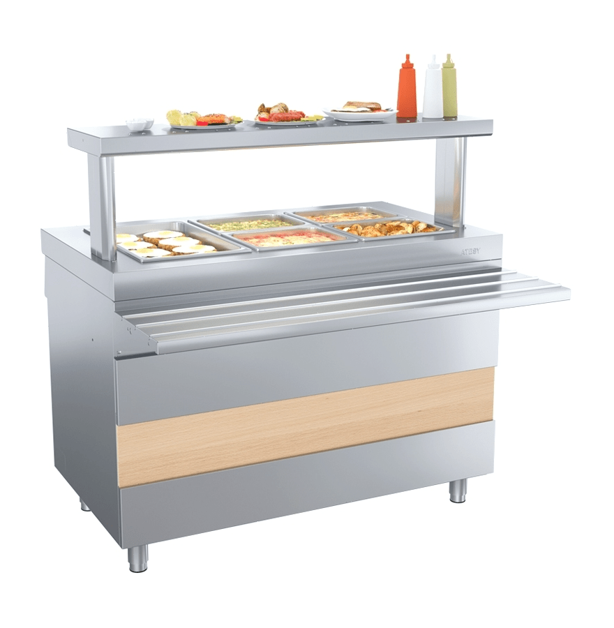 Прилавок-мармит для вторых блюд Atesy Ривьера М2-1120-02-СО без полок