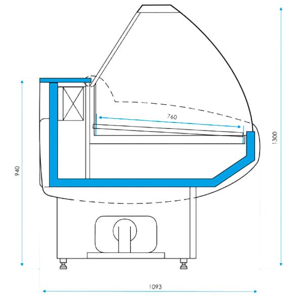 Витрина морозильная Cryspi Gamma-2 M 1200 (ВПН 0,42-0,85) (RAL 9010)