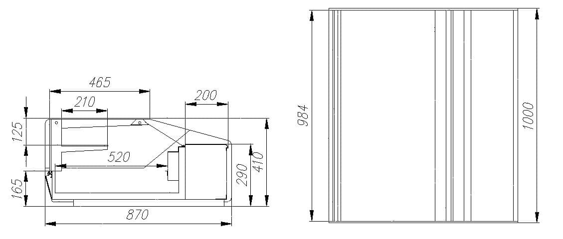 Витрина холодильная Carboma AC87 SV 1,0-1 (ВХСр-1,0 Cube Арго XL Техно) 9006-9005