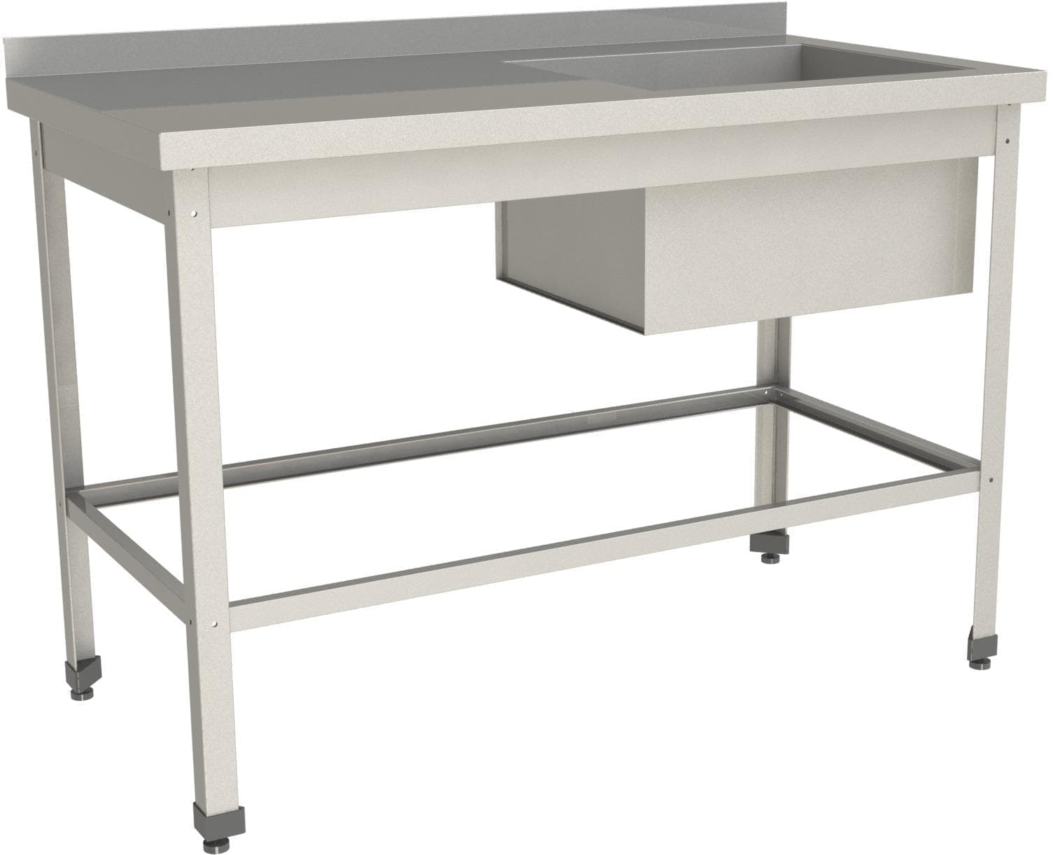 Стол с моечной ванной Restoinox ВМСР/1-15/6-БПО-ЭЦ с бортом