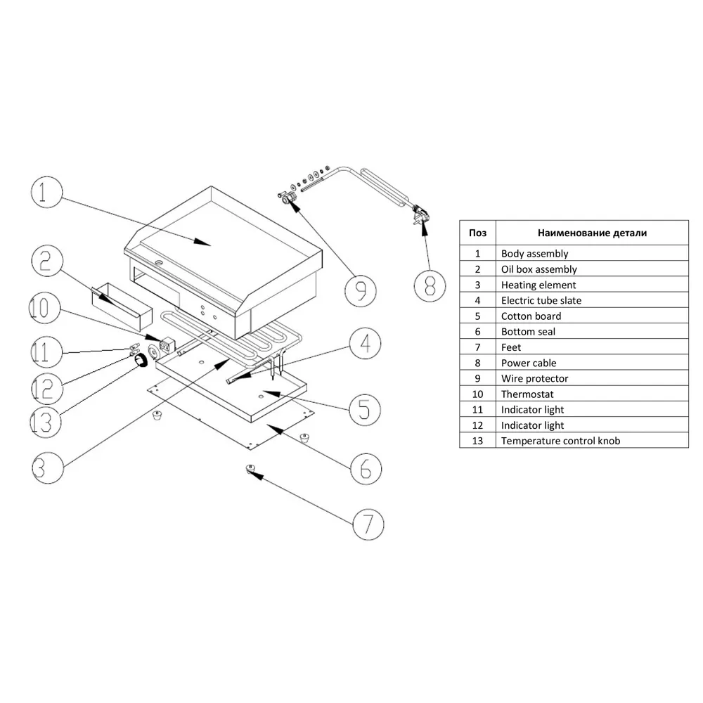 Жарочная поверхность Hurakan HKN-PSL550