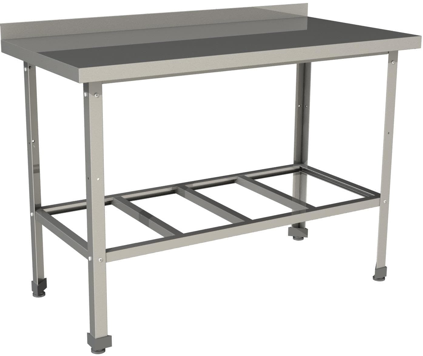Стол производственный c бортом с полкой решеткой Restoinox СП-7/8-БР-ЭН