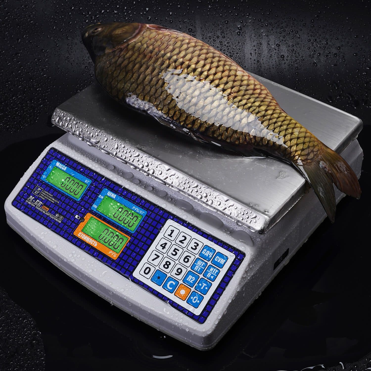 Весы торговые настольные M-ER 329 AC-15.2 IP67 "Fisher" LСD