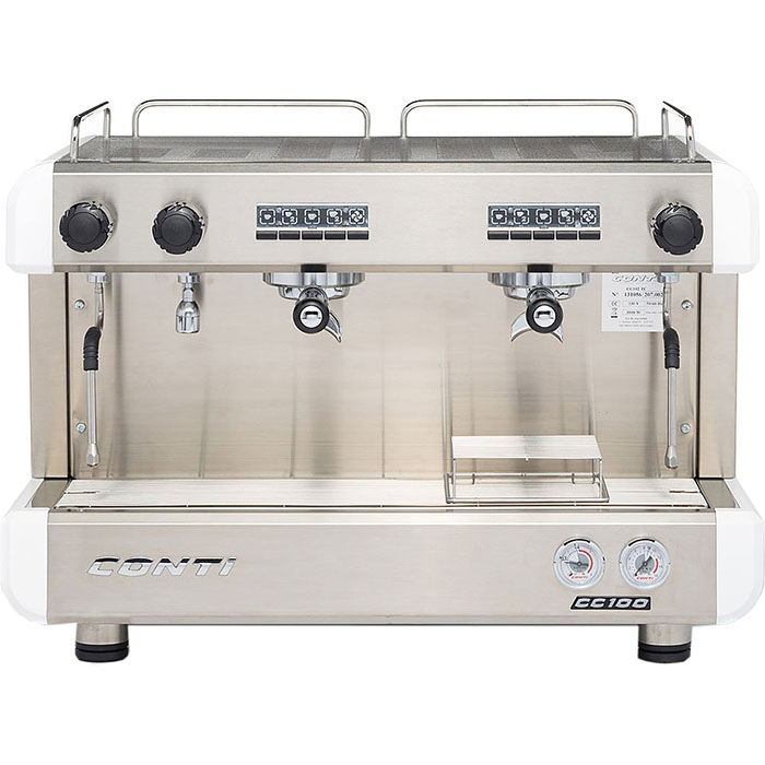 Кофемашина рожковая CONTI CC100 Standart 2Gr высокие группы, белая