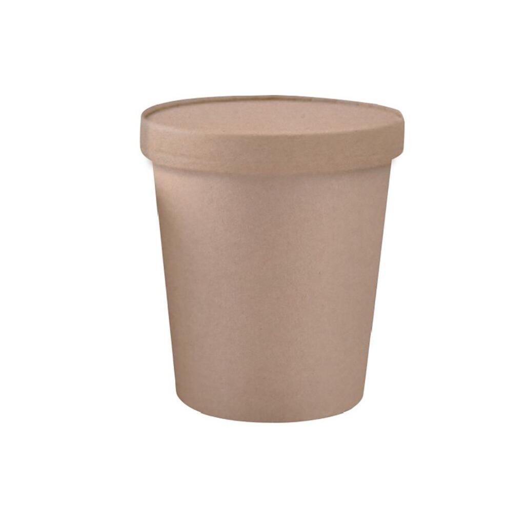 Контейнер суповой с крышкой, 360 мл, 9х7,3х8,6 см, крафт-бумага, 25 шт/уп Garcia De Pou | 212.59