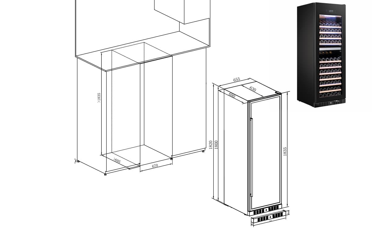 Шкаф винный Temptech E1000DRB