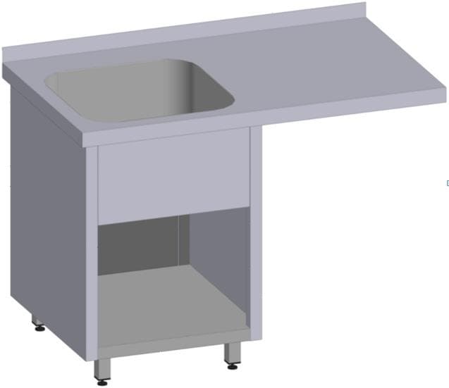 Стол с моечной ванной закрытая Restoinox ВМЦРЗК/1-12/7-БЛ