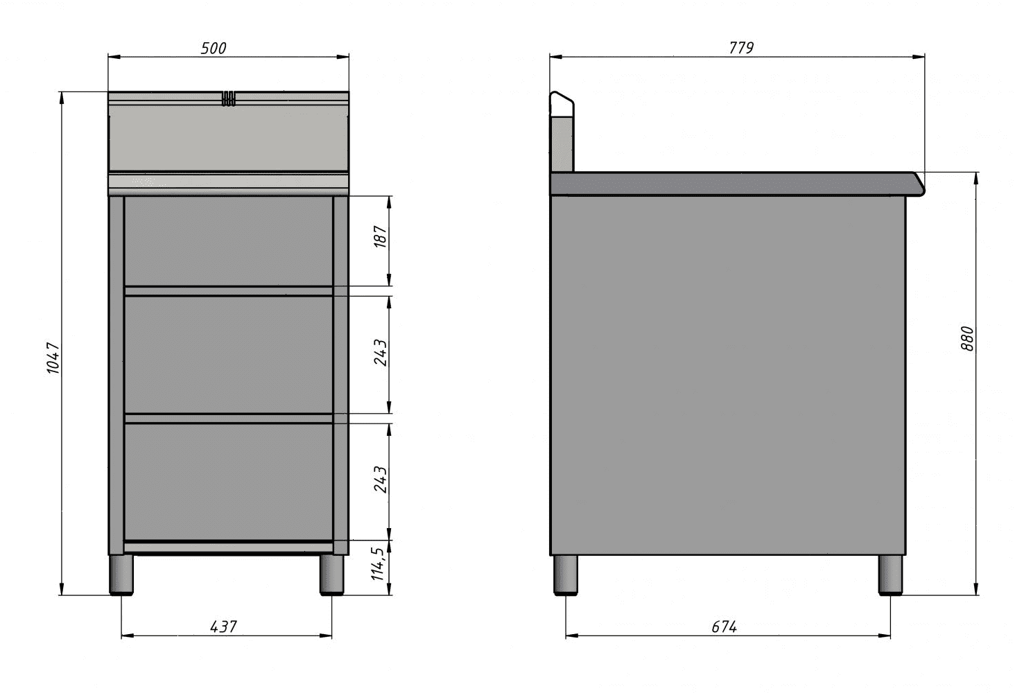 Стол-тумба Grill Master 800 серии (40005)
