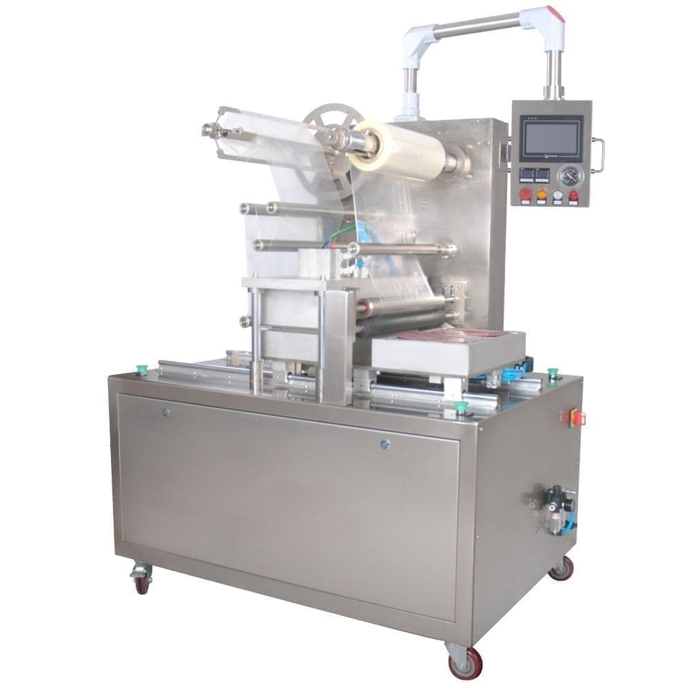 Автоматический конвейерный запайщик лотков Hualian Machinery HVT-550F/2