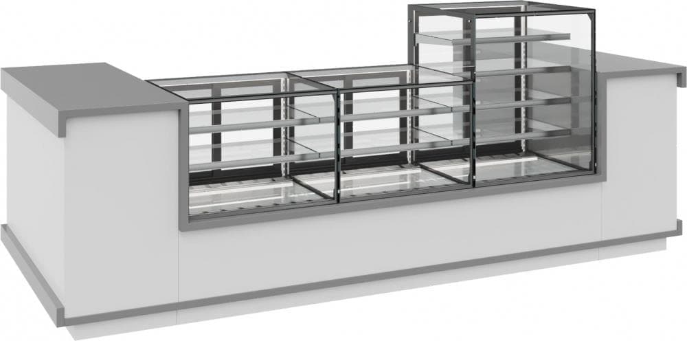 Витрина кондитерская Carboma KC71-130 VV 0,9-2 BUILT-IN 9005 открытая