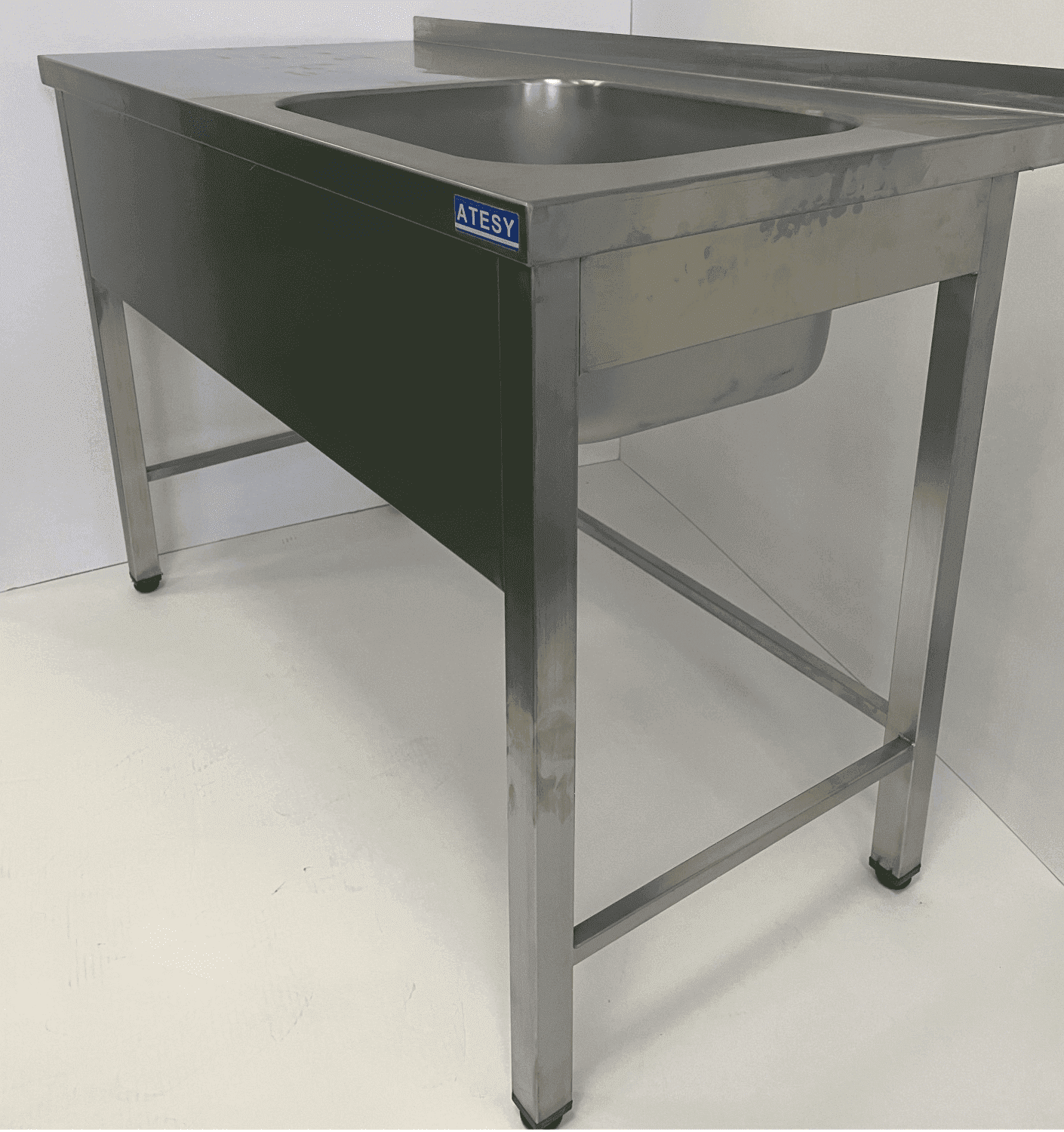 Стол с моечной ванной Atesy ВСМЦС-Л-1П.500.400-1200.600-02 (ВСМЦ-2/1200/600Н с левым столом)