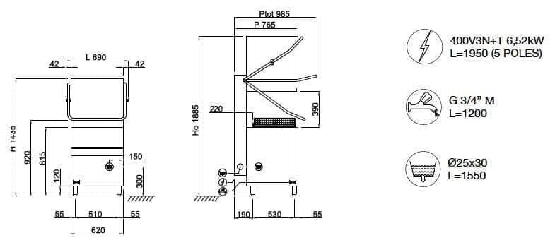Купольная посудомоечная машина Compack X110E