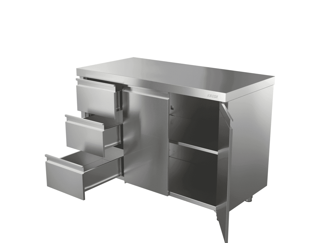 Стол-тумба с дверями Atesy СТ-С-1400.700-02-Р-3Л (СТ-2/1400/700 с ящиками)