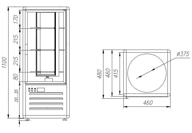 Витрина кондитерская Carboma R120Cвр (D4 VM 120-2) 0102-0109