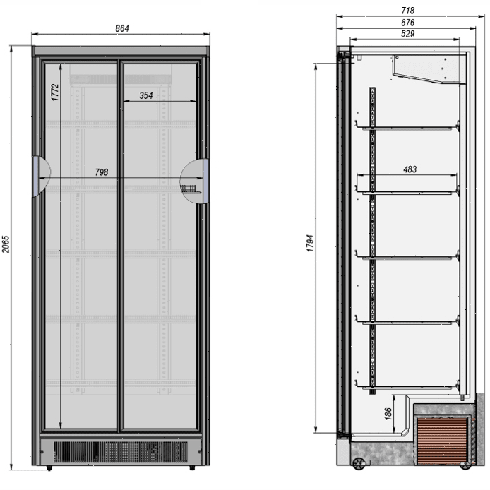 Холодильный шкаф Briskly 8 Slide (RAL 7024)