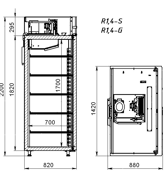 Шкаф холодильный Аркто V1,4-S