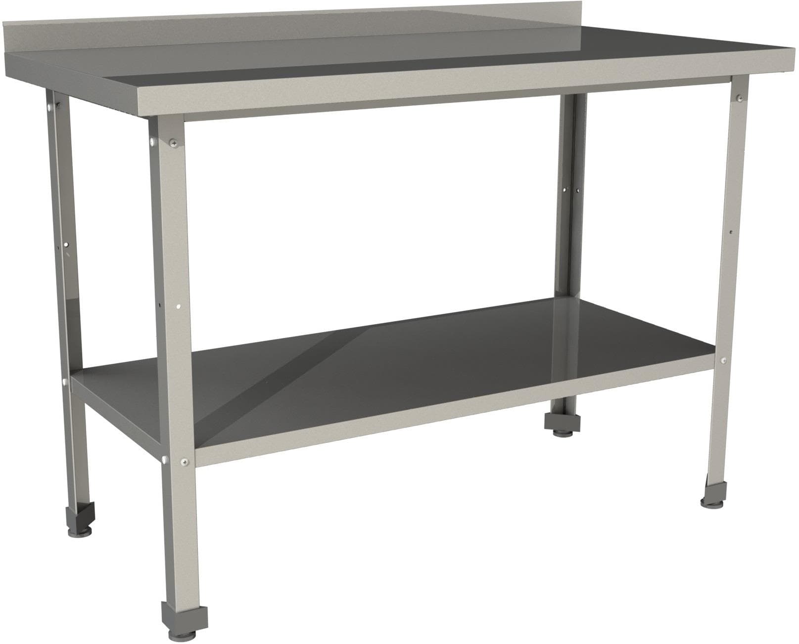 Стол производственный с бортом со сплошной полкой Restoinox СП-7/6-БП-ЭН