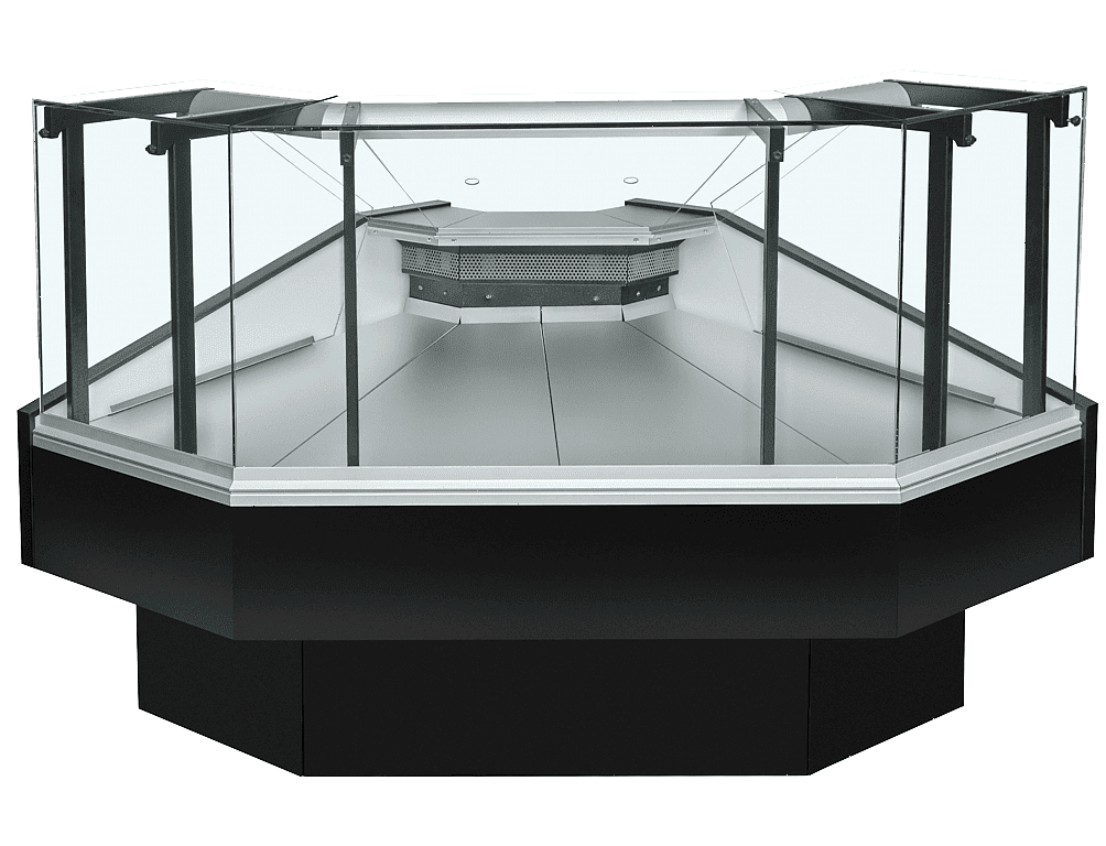 Угловая витрина Rimo Cube Black (Внешний угол 90 градусов)