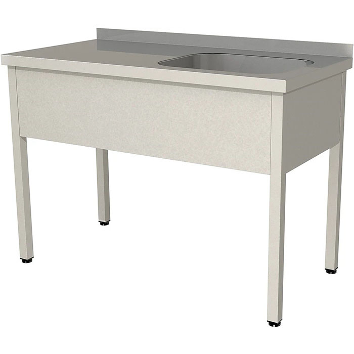 Ванна моечная цельнотянутая с рабочей поверхностью с бортом Restoinox ВМЦР/1-9/6-БП